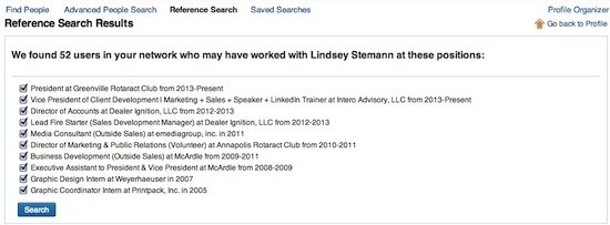 LinkedIn Reference Check Individual Profile