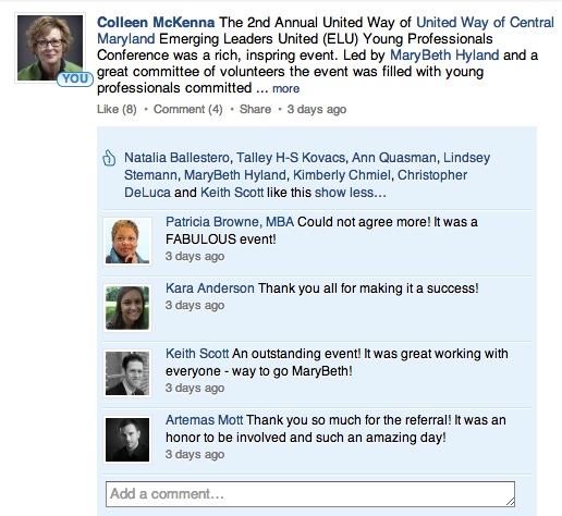 LinkedIn Mentions Comments