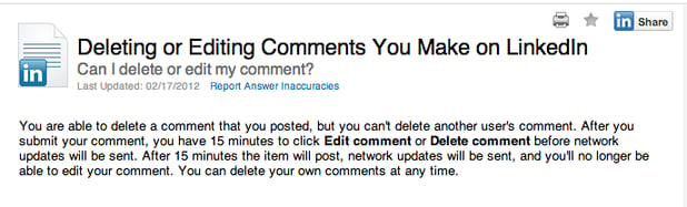 Edit Your Comments on LinkedIn