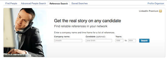 LinkedIn reference check search