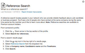 Reference Search LinkedIn