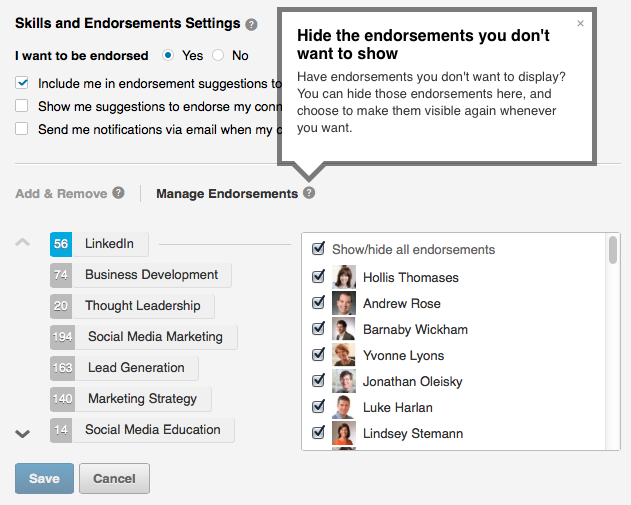 manage those endorsement