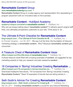 Google results remarkable content