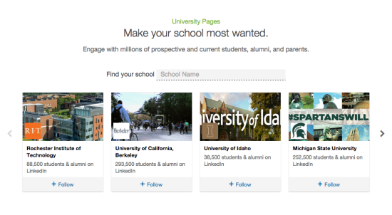 LinkedIn University Pages
