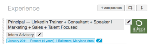 LinkedIn Profile edits