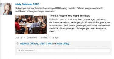 Kirsty from LinkedIn