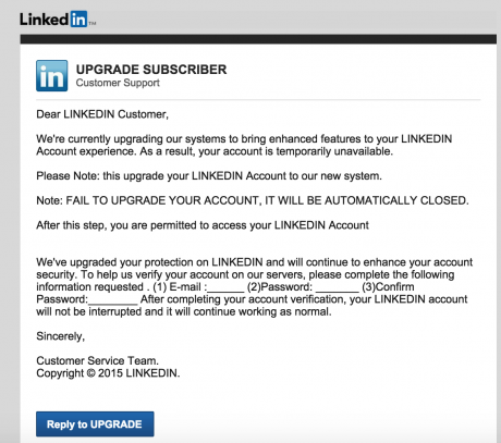phishing email