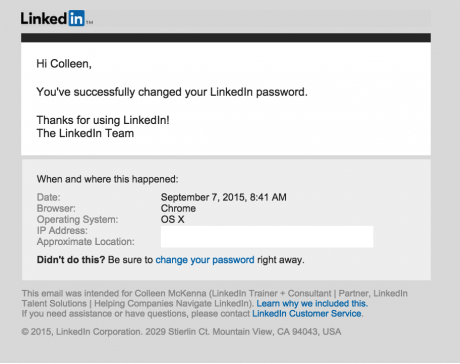 Update your LinkedIn password