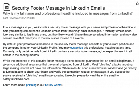 Security Footer LinkedIn