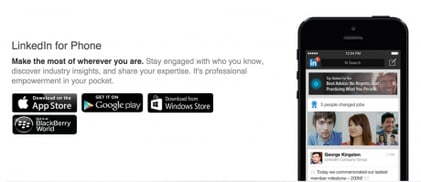 LinkedIn app for phone