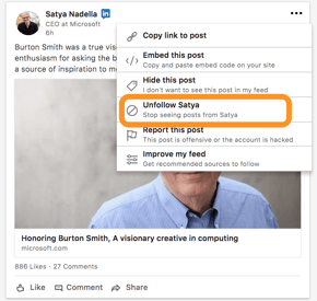 LinkedIn Follow or Unfollow