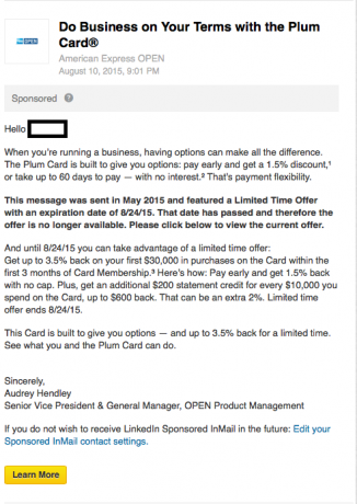 sponsored inmail edit