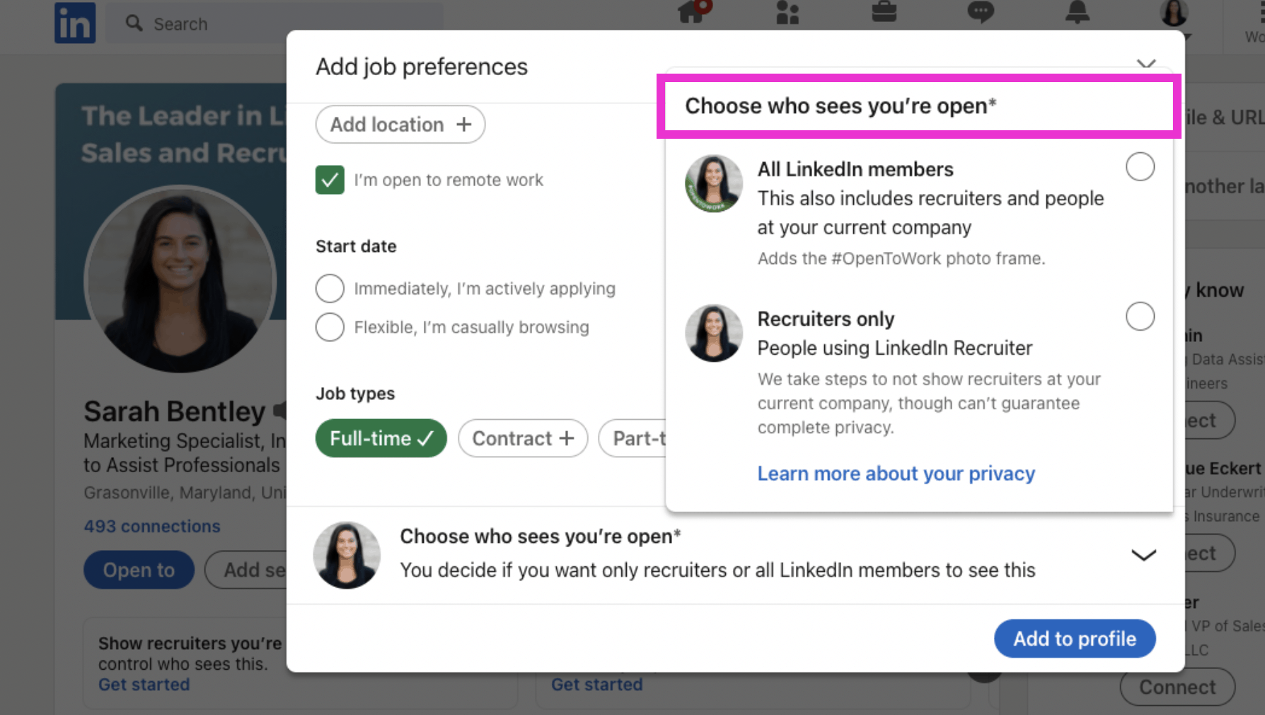 How to Add Job Preferences to Your LinkedIn Profile